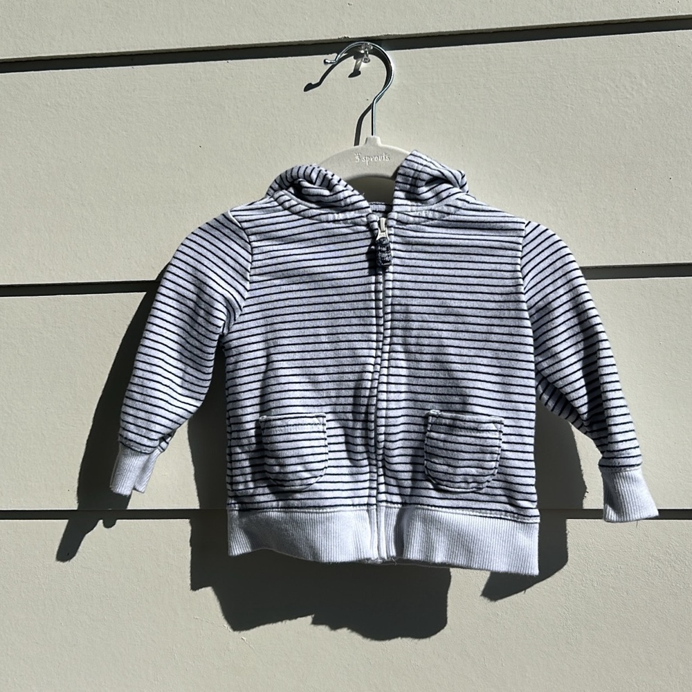 Carters Black & White Zip up jacket 6 months